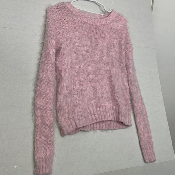 Apt. 9 Sweater, Soft Fuzzy Eyelash Knit, Long Sleeve Crewneck Light Pink, XS - Picture 3 of 9